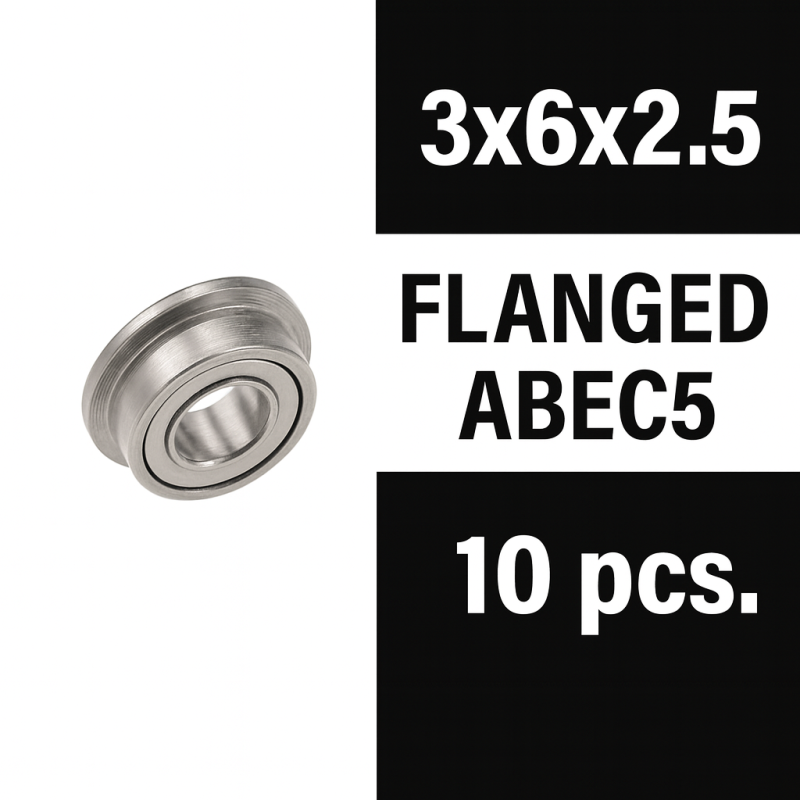 Rodamientos Xtr Racing Zero Friction 3x6x2,5 ZZ con pestaña ABEC5 (10 uds)