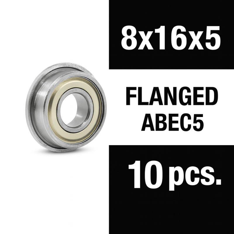 Rodamientos Xtr Racing Zero Friction 8x16x5 ZZ con pestaña ABEC5 (10 uds)