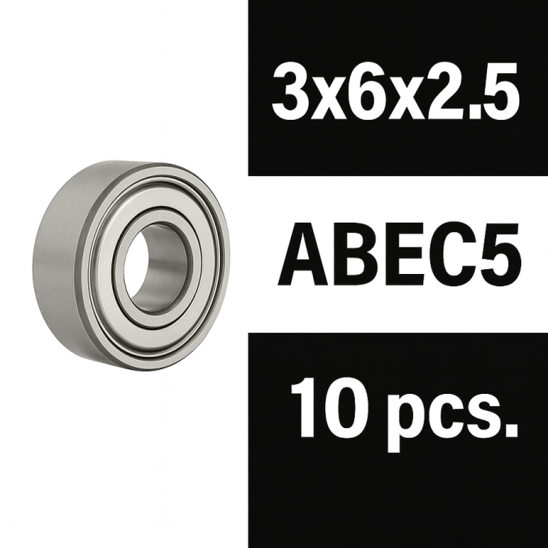 Rodamientos Xtr Racing Zero Friction 3x6x2,5 ZZ ABEC5 (10 uds)