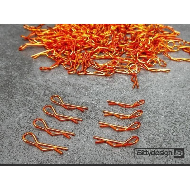 Kit Clips Carrocería 1/10 8ud Naranja Bittydesign