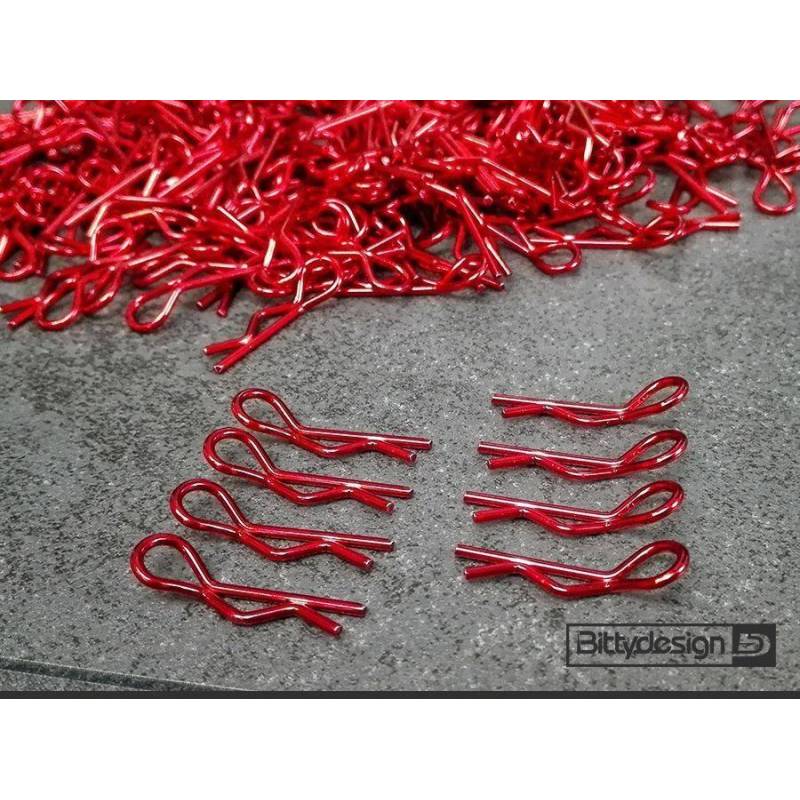 Kit Clips Carrocería 1/10 8ud Rojo Bittydesign