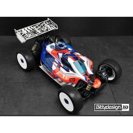 Carrocería Bittydesign Vision RC8B3.1 Nitro Transparente Precortada 1/8 Buggy Team Associated