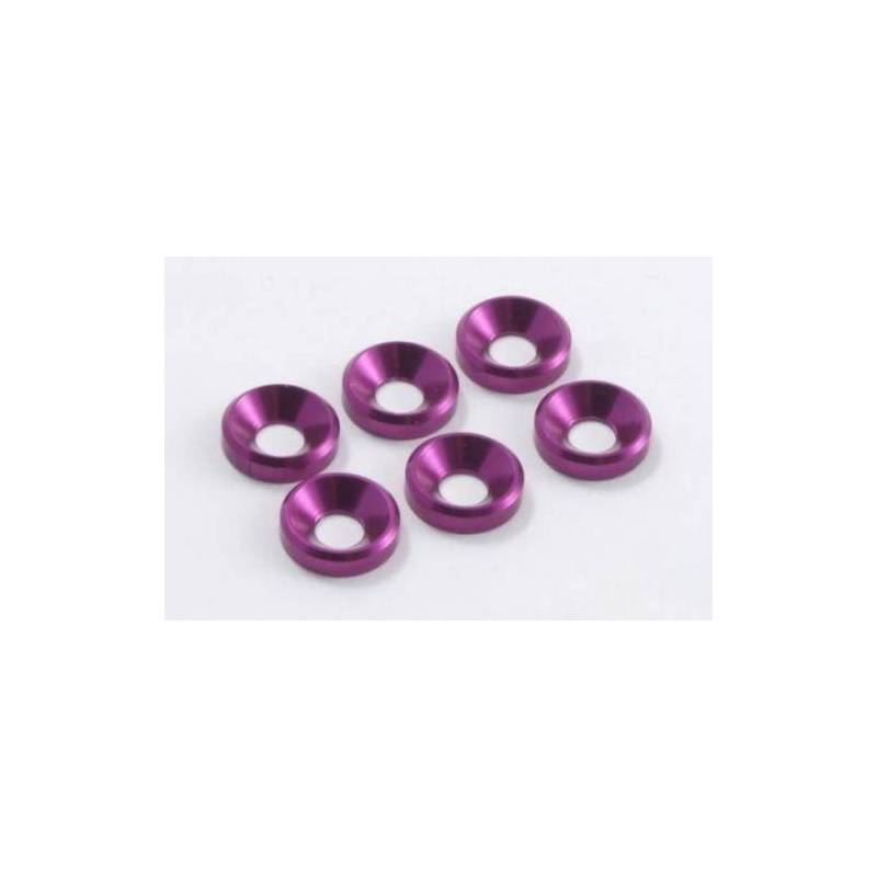 Arandelas cónicas M4 moradas Fastrax. Referencia FAST145P.