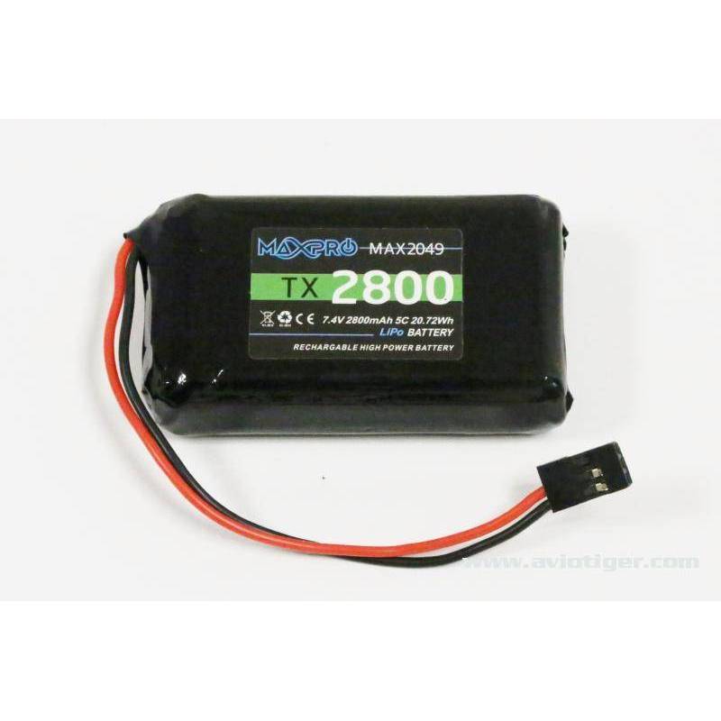 Batería LiPo Futaba TX 7.4V 2800mAh compatible 4PK 4PL 10J 8J 6J 14SG. Referencia 100031MAX2049.