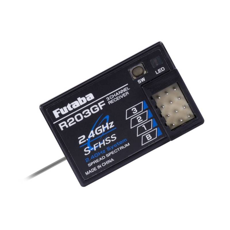 Receptor Futaba R203GF S-FHSS FHSS 3 canales. Referencia 1000500.