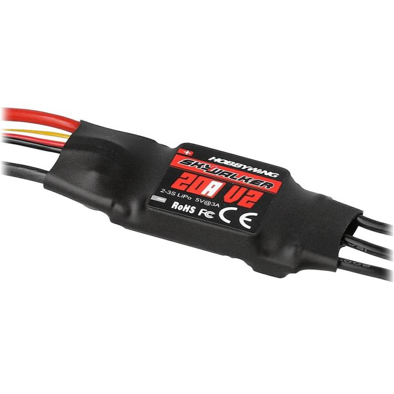 Variador Hobbywing Skywalker V2 20A 1-4S BEC 2A. Referencia 30205200