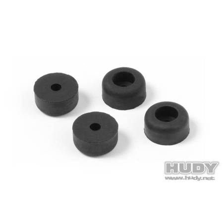 Patas goma negras (4) HUDY. Referencia 203111.
