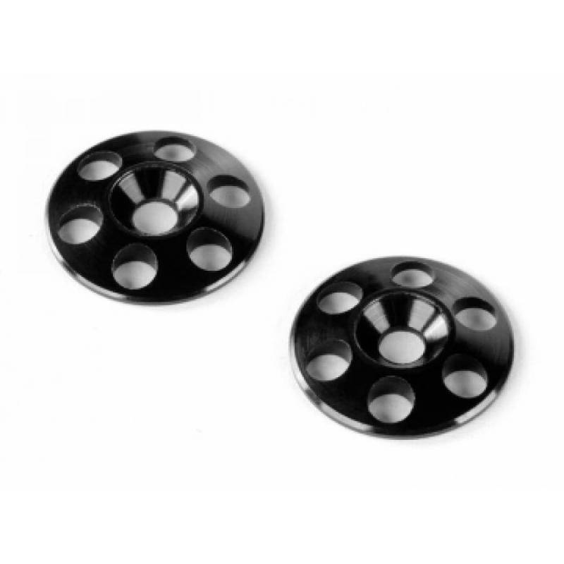 Arandelas aluminio alerón Off-Road negra HUDY. Referencia 293561-K.