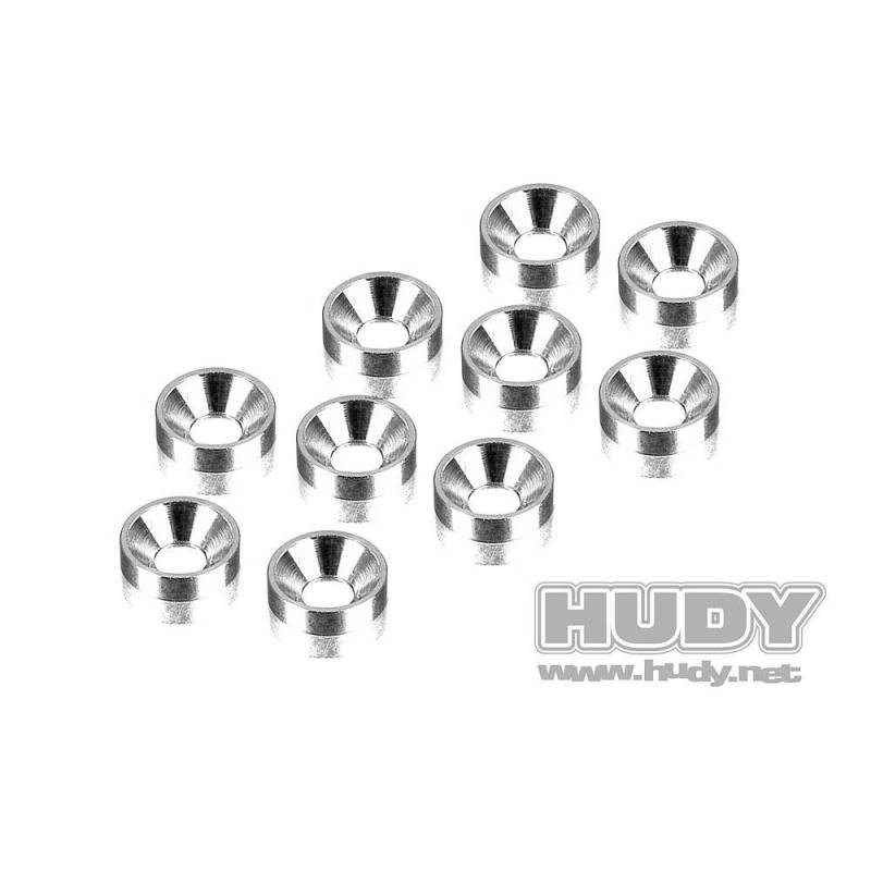 Arandela aluminio avellanada (10) HUDY. Referencia 296510.