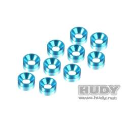 Arandela aluminio cónica azul (10) HUDY. Referencia 296510-B.