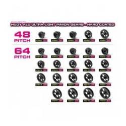 Corona aluminio ultra ligera 46T / 64P HUDY. Referencia 294146.