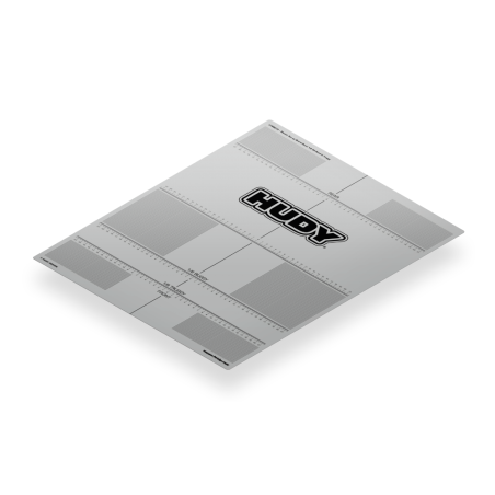 Hoja adhesiva setup 1/8 Off-Road y Truggy HUDY. Referencia 108213.