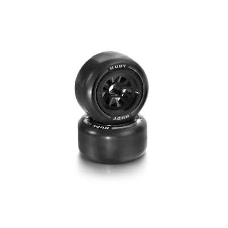 Ruedas 1/10 Formula goma delanteras (2) HUDY. Referencia 803070.