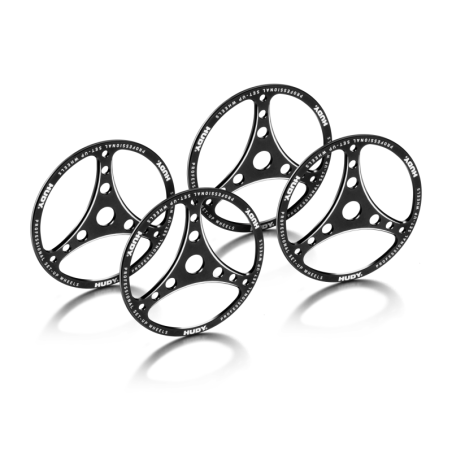Ruedas aluminio 1/8 GT (4) HUDY. Referencia 109672.