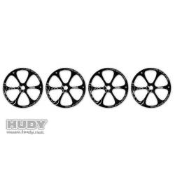 Ruedas aluminio 1/8 TT setup HUDY. Referencia 108870.