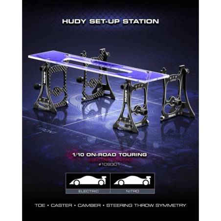 Mesa reglajes setup 1/10 Touring Cars HUDY. Referencia 109301.