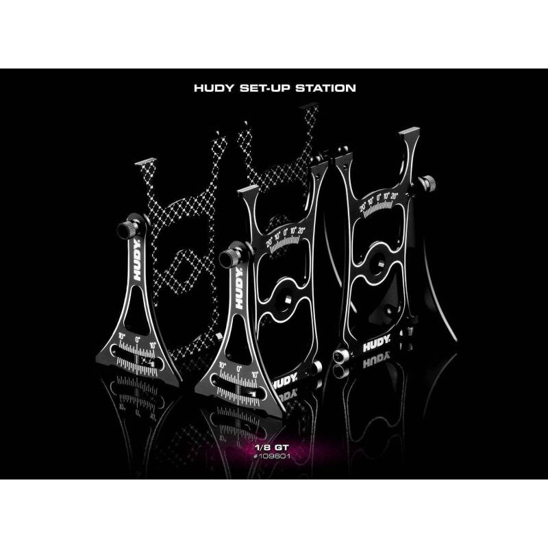 Mesa reglajes setup 1/8 GT HUDY. Referencia 109601.