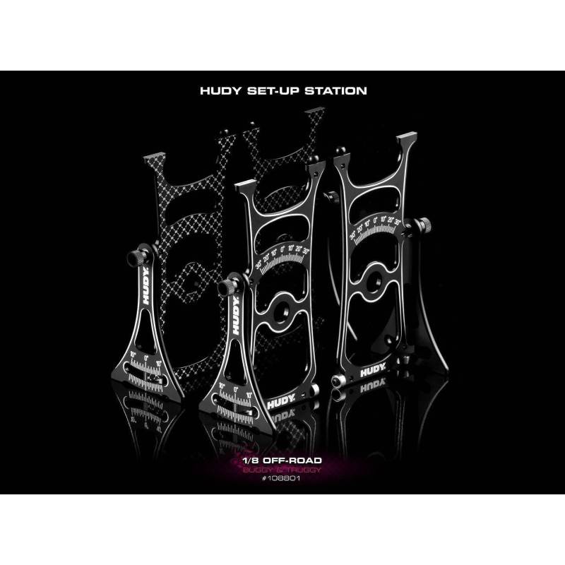 Mesa reglajes setup 1/8 Off-Road Cars y Truggy HUDY. Referencia 108801.