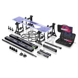 Set completo mesa reglajes setup + maleta transporte 1/10 Touring HUDY. Referencia 109351.