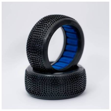 Ruedas Ogo Racing 1/8 Buggy Tide Medium Goma + Inserts 2 Piezas Compuesto H. Ref H2308M