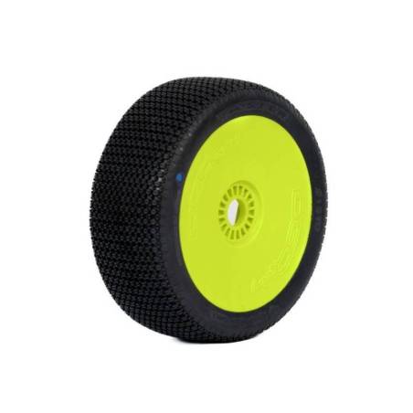 Ruedas Ogo Racing 1/8 Buggy Twister Hard Premontadas Llantas Amarillas 2 Piezas Compuesto H. Ref H1510GHY