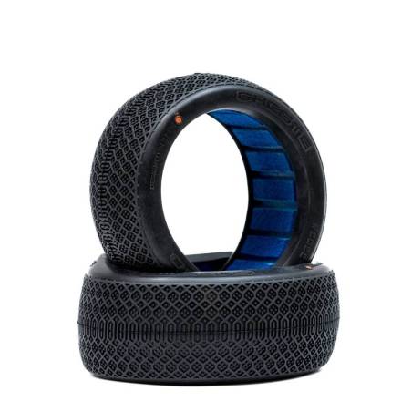 Ruedas Ogo Racing 1/8 Truggy Cheste Clay Goma + Inserts 2 Piezas Compuesto CH. Ref HT0103C