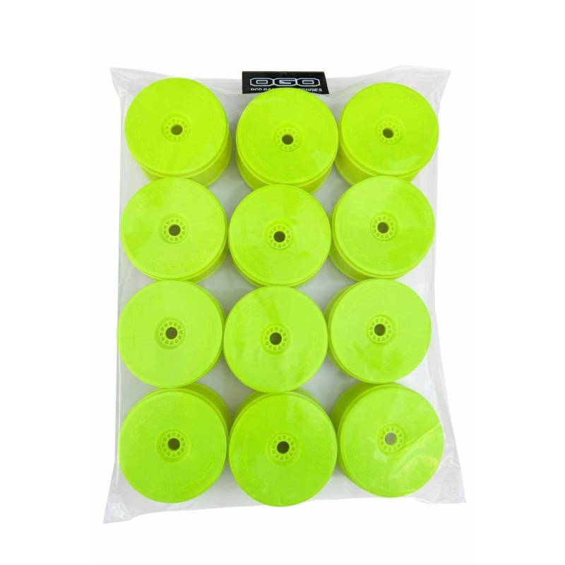 Llanta Ogo Racing 1/8 Truggy 3 Sets Amarilla Flúor. Ref OGT2101YSET