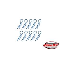 Clips carrocería 1/10 azul Team Corally. Ref. C-35105