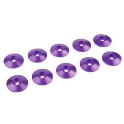 Arandela cónica M3 morado 15 mm 10 piezas Team Corally. Ref. C-31312