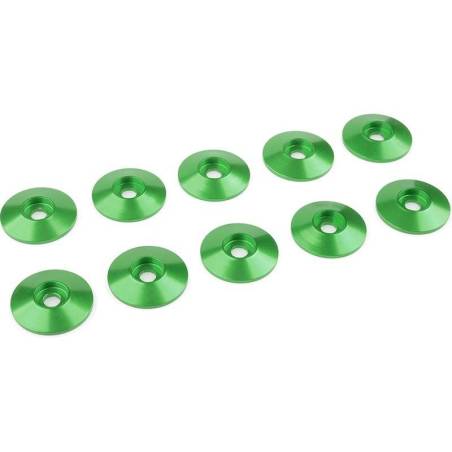 Arandela cónica M3 verde 15 mm Team Corally. Ref. C-31311