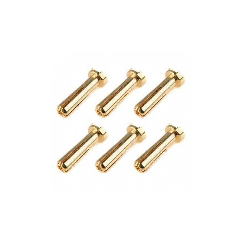 Conectores banana 5 mm 6 piezas Team Corally. Ref. C-50153