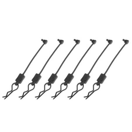Soporte clip carrocería negro 6 piezas Team Corally. Ref. C-00180-614