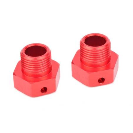 Hexágono rueda aluminio rojo 2 piezas Team Corally. Ref. C-00180-329