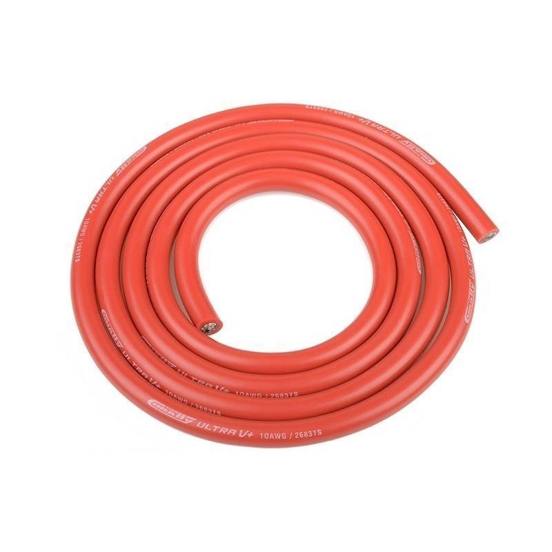 Cable siliconado 10 AWG 1 metro rojo Team Corally. Ref. C-50105