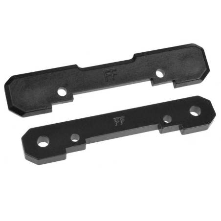 Placa montaje trapecios delantera aluminio 4 mm con protectores 1 juego Team Corally. Ref. C-00180-974
