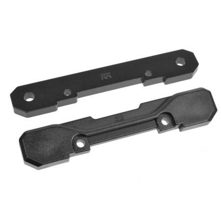 Placa montaje trapecios trasera aluminio 4 mm con protectores 1 juego Team Corally. Ref. C-00180-976