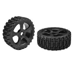 Neumáticos 1/8 buggy Xprit perfil bajo montados llanta negra 1 par Team Corally. Ref. C-00180-611