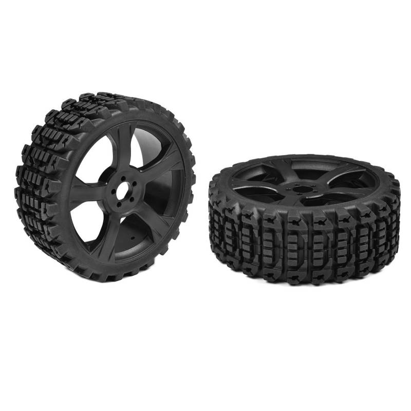 Neumáticos 1/8 buggy Xprit perfil bajo montados llanta negra 1 par Team Corally. Ref. C-00180-611