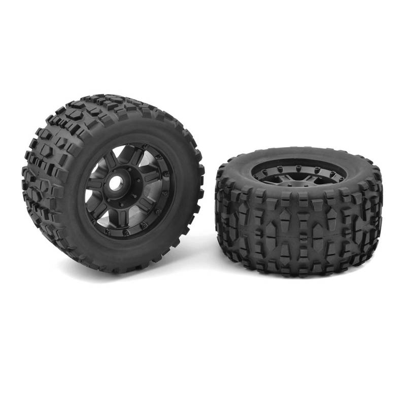 Neumáticos XL4S MT Grabber montados llanta negra 1 par Team Corally. Ref. C-00180-632
