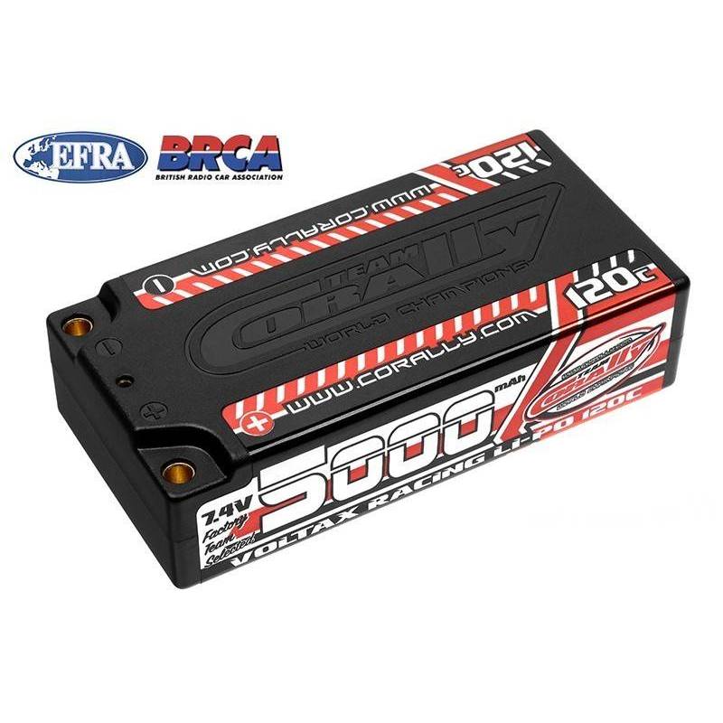 Batería LiPo Voltax 120C 5000 mAh 7,4 V Team Corally. Ref. C-49505