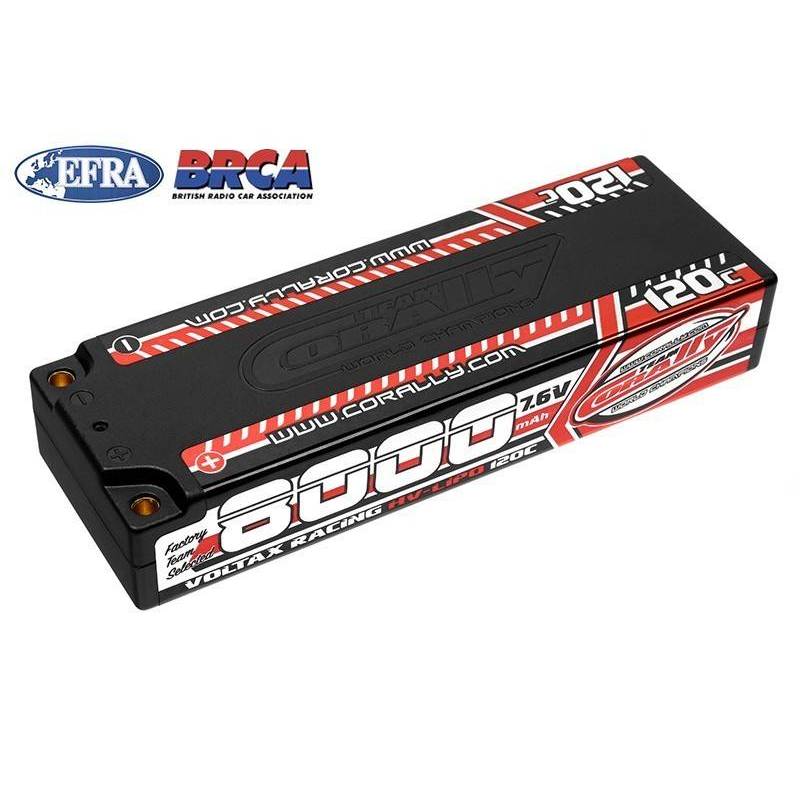 Batería LiPo HV Voltax 120C 6400 mAh 7,6 V LCG Stick 2S Team Corally. Ref. C-49610