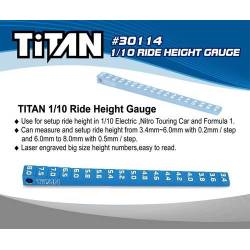 Medidor altura chasis 1/10 on-road Team Titan. Ref 30114