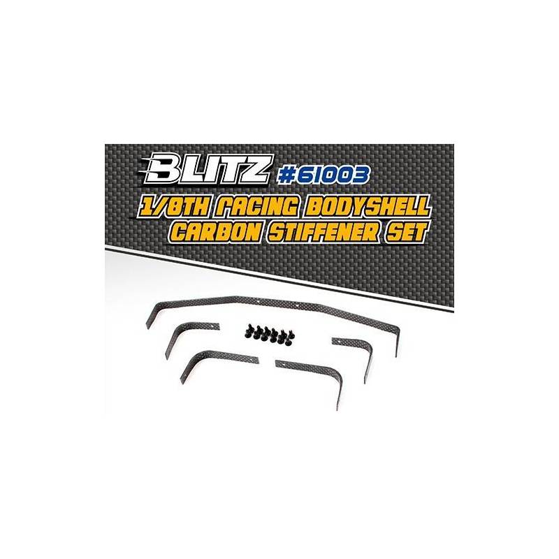 Rigidificadores carbono carrocería 1/8 on-road Team Titan. Ref 61003