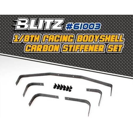 Rigidificadores carbono carrocería 1/8 on-road Team Titan. Ref 61003