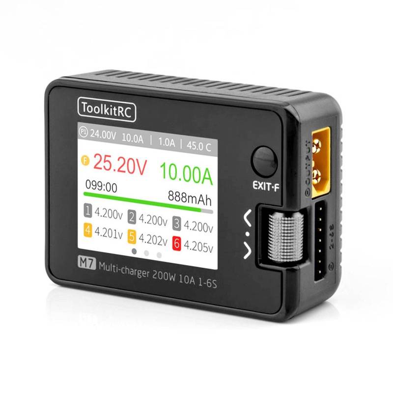 Cargador DC M7 LiPo 1-6S 10A 7-28V ToolkitRC