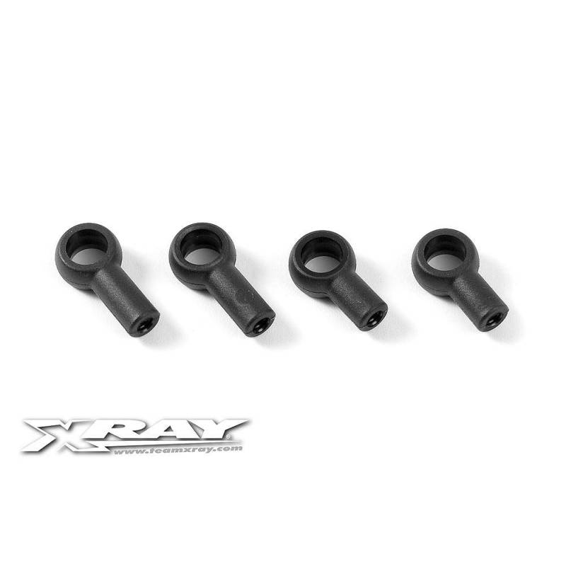 Rótulas de plástico tirante caída trasero 5.8 mm corto + largo (2+2) Xray 343150