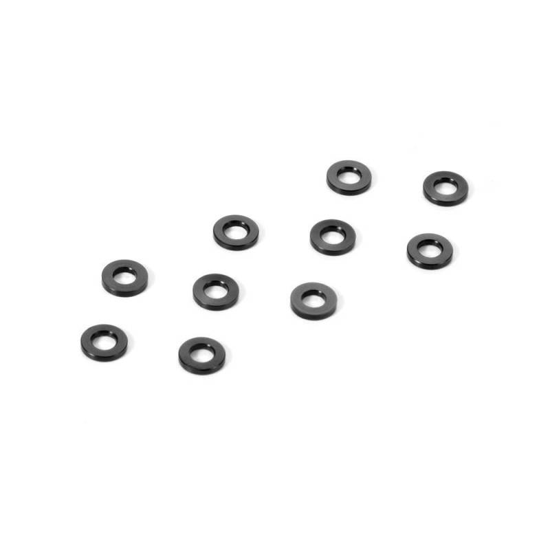 Arandelas aluminio 3x6x0.5 mm negro (10) Xray 303121-K