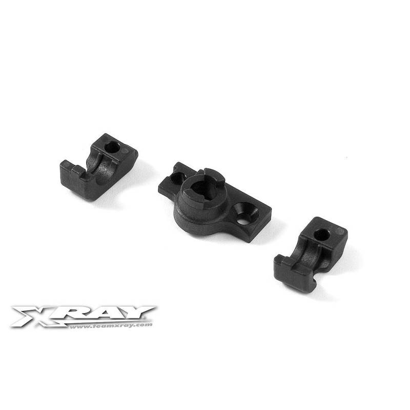 Placa superior freno plástico + soporte barra estabilizadora trasera Xray 344050