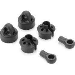Tapones + cazoletas + rótulas plástico amortiguador big bore (2) Xray 368014