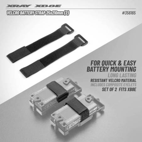 Correa velcro batería 25x210 mm (2) Xray 356165